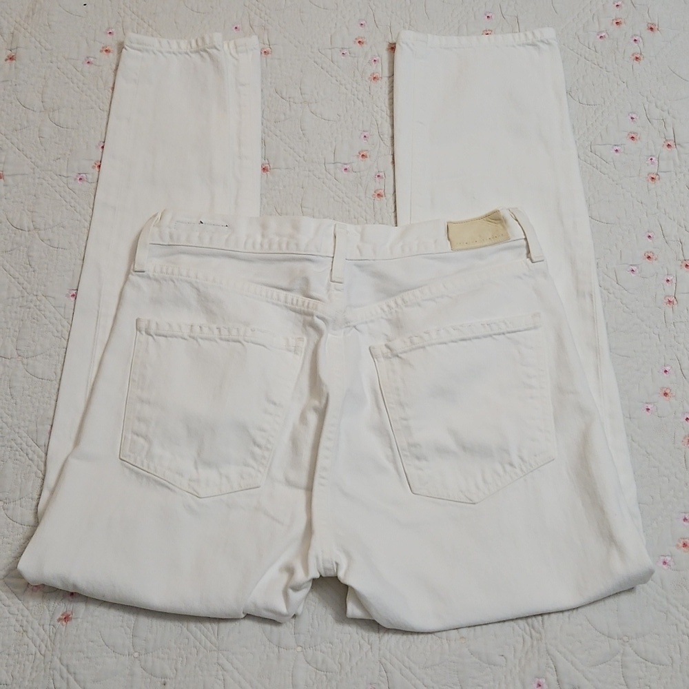 Citizens of Humanity Dree Crop High Rise Slim Straight White Jeans Sz 28 Womens